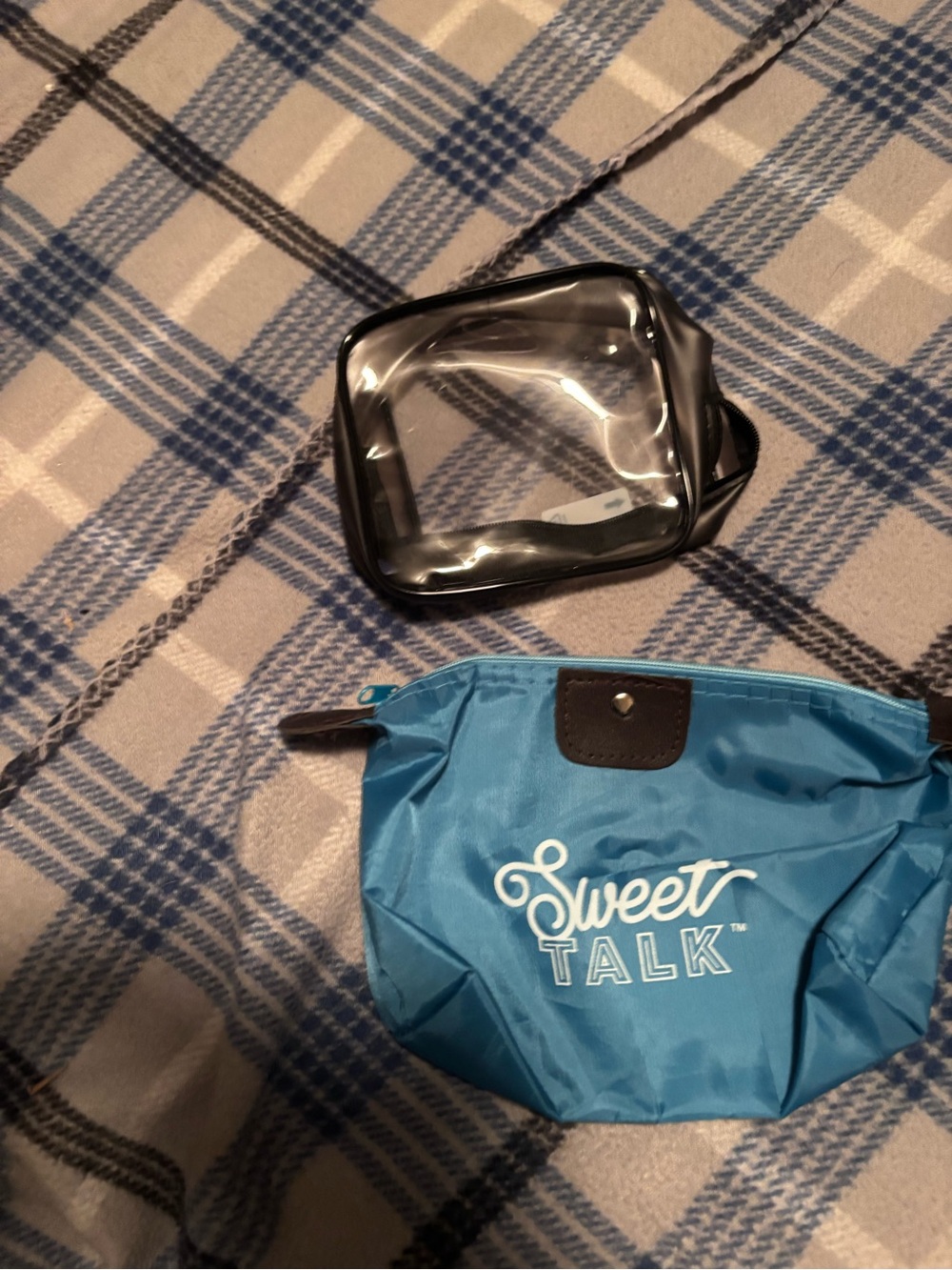 Blue Cosmetic Pouch - Lightweight Travel Toiletry Bag